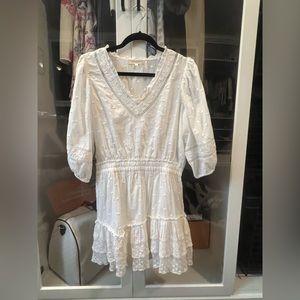 LoveShackFancy Adley Embroidered Antique white mini dress NWT